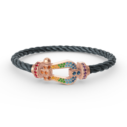 [Camiery]FORCE LARGE HORSESHOE  COLORED DIAMOND BRACELET ROSE GOLD