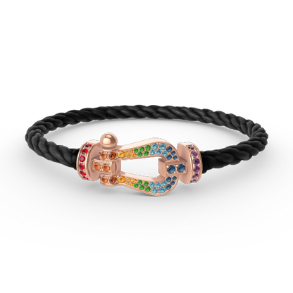 [Camiery]FORCE LARGE HORSESHOE  COLORED DIAMOND BRACELET ROSE GOLD