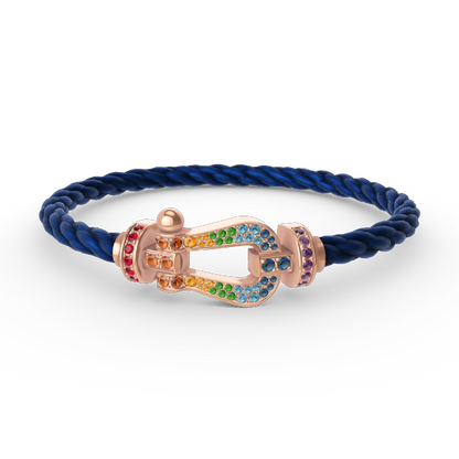 [Camiery]FORCE LARGE HORSESHOE  COLORED DIAMOND BRACELET ROSE GOLD