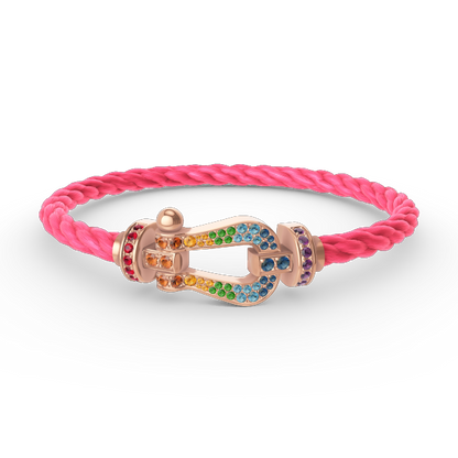 [Camiery]FORCE LARGE HORSESHOE  COLORED DIAMOND BRACELET ROSE GOLD