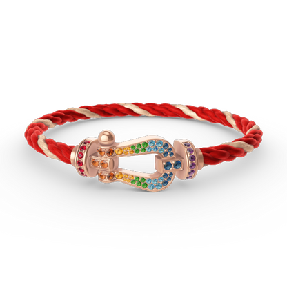 [Camiery]FORCE LARGE HORSESHOE  COLORED DIAMOND BRACELET ROSE GOLD