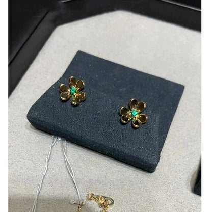 [Camiery]FRIVOLE  FLOWER MALACHITE EARRINGS