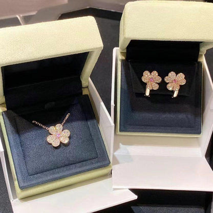 [Camiery]FRIVOLE ROSE GOLD FLOWER DIAMOND NECKLACE