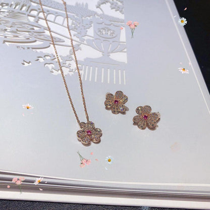 [Camiery]FRIVOLE ROSE GOLD FLOWER DIAMOND NECKLACE