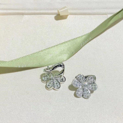 [Camiery]FRIVOLE SILVER FLOWER DIAMOND EARRINGS