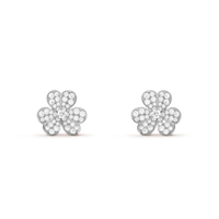 [Camiery]FRIVOLE SILVER FLOWER DIAMOND EARRINGS