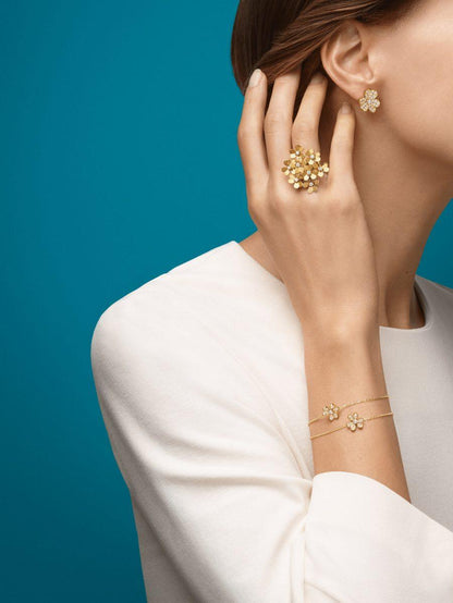[Camiery]FRIVOLE GOLD FLOWER DIAMOND EARRINGS