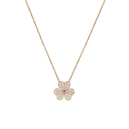 [Camiery]FRIVOLE ROSE GOLD FLOWER DIAMOND NECKLACE