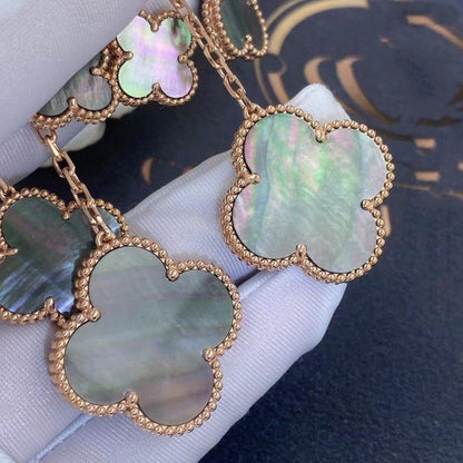 [Camiery]CLOVER EARRINGS DARK MOP 4 MOTIFS ROSE GOLD