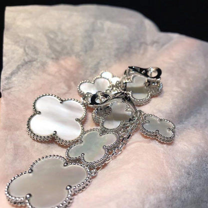 [Camiery]CLOVER EARRINGS WHITE MOP 4 MOTIFS SILVER