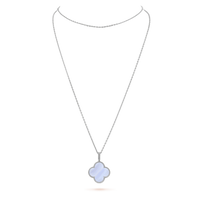 [Camiery]CLOVER SILVER CHALCEDONY BIG CLOVER NECKLACE