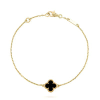 [Camiery]CLOVER ONYX SINGLE FLOWER BRACELET
