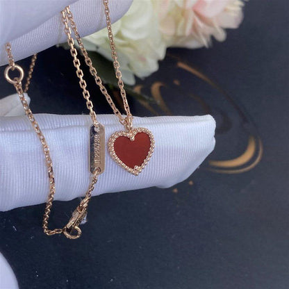 [Camiery]SWEET CLOVER CARNELIAN HEART NECKLACE