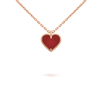 [Camiery]SWEET CLOVER CARNELIAN HEART NECKLACE