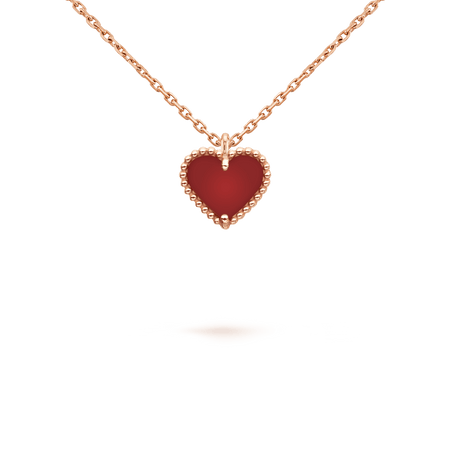 [Camiery]SWEET CLOVER CARNELIAN HEART NECKLACE
