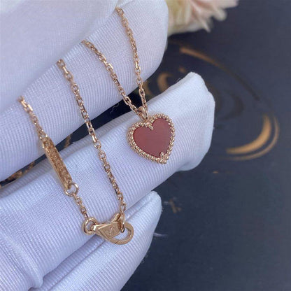 [Camiery]SWEET CLOVER CARNELIAN HEART NECKLACE