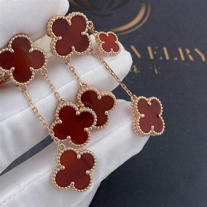 [Camiery]CLOVER EARRINGS CARNELIAN 4 MOTIFS PINK GOLD