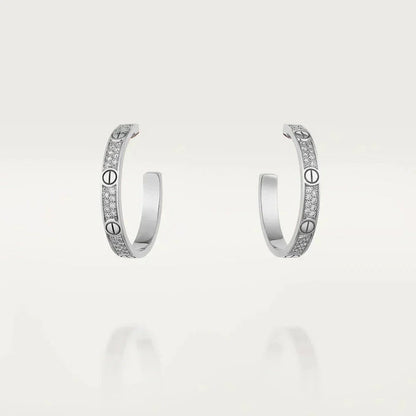 [Camiery] LOVE EARRINGS 3.6MM DIAMOND PAVED