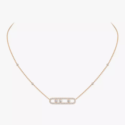 [Camiery] Move Pave_ Rose Gold Diamond Necklace