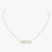 [Camiery] Move Pave_ Rose Gold Diamond Necklace