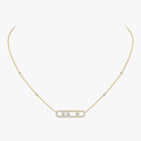 [Camiery] Move Pave_ Rose Gold Diamond Necklace