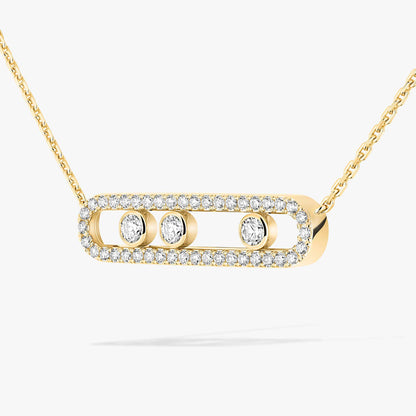 [Camiery] Move Pave_ Rose Gold Diamond Necklace