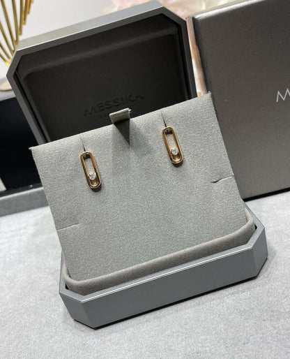 [Camiery]MOVE UNO SMALL 1 DIAMOND EARRINGS