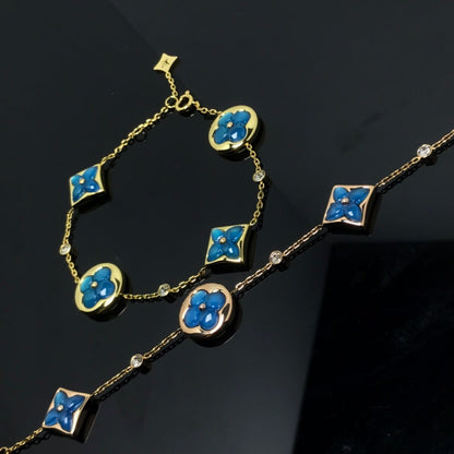[Camiery]STAR AND SUN 4 MOTIF BLUE BRACELET