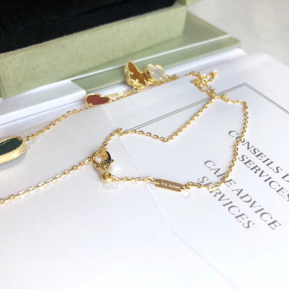 [Camiery]LUCKY SPRING 4 MOTIFS ROSE GOLD NECKLACE
