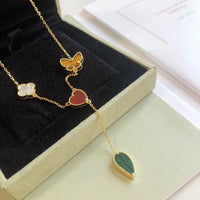 [Camiery]LUCKY SPRING 4 MOTIFS ROSE GOLD NECKLACE