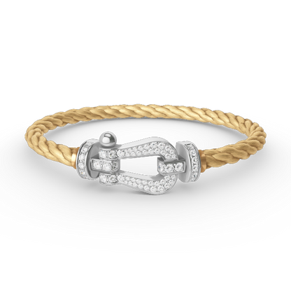 [Camiery]FORCE LARGE HORSESHOE FULL DIAMOND BRACELET SILVER