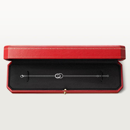 [Camiery] LOVE DOUBLE RING HALF DIAMOND BRACELET