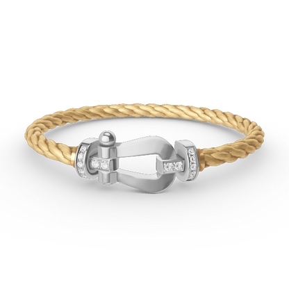 [Camiery]FORCE LARGE HORSESHOE HALF DIAMOND BRACELET SILVER