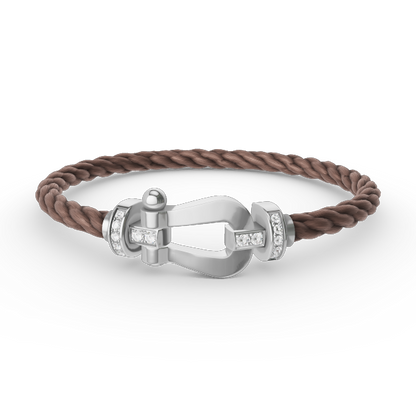 [Camiery]FORCE LARGE HORSESHOE HALF DIAMOND BRACELET SILVER
