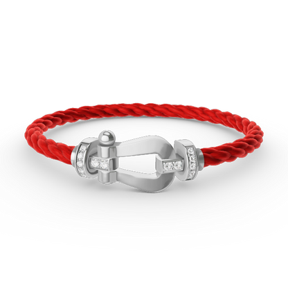 [Camiery]FORCE LARGE HORSESHOE HALF DIAMOND BRACELET SILVER