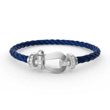 [Camiery]FORCE LARGE HORSESHOE HALF DIAMOND BRACELET SILVER