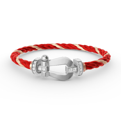 [Camiery]FORCE LARGE HORSESHOE HALF DIAMOND BRACELET SILVER