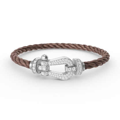 [Camiery]FORCE LARGE HORSESHOE FULL DIAMOND BRACELET SILVER