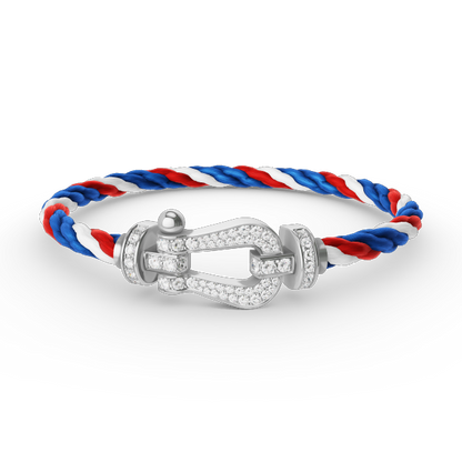 [Camiery]FORCE LARGE HORSESHOE FULL DIAMOND BRACELET SILVER